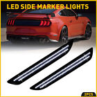 For Ford 15-22 Led Mustang White Rear Side Lights Marker Lamps Dark Smoke 2Pcs