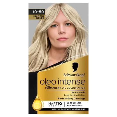 Schwarzkopf Oleo Intense Permanent Oil Colour Hair Dye 10-50 Ash Blonde