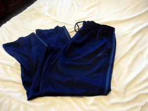 ADIDAS HERREN DUNKELBLAU MIT HELLBLAU STREIFEN SWEATHOSE TRAININGSGR. 2 X 2XX NYLON - Bild 1 von 5