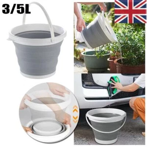 COLLAPSIBLE FOLDING SILICON PLASTIC BUCKET KITCHEN CAMPING GARDEN WATER CARRIER - Picture 1 of 9