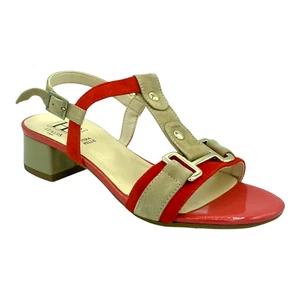 HB Shoes Damen Frauen Leder Riemen Slingback Koralle Sommer Sandalen Größe 6,5 / 40 - Bild 1 von 4