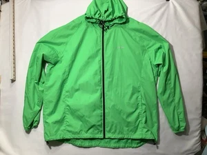 ASICS Green Size XXL Packable Hooded Windbreaker Jacket Full Zip Front Pockets - Picture 1 of 11
