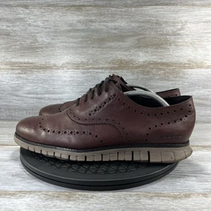 Cole Haan Men’s ZEROGRAND  Brown Leather Wingtip Oxfords Size 10.5 - Picture 1 of 11