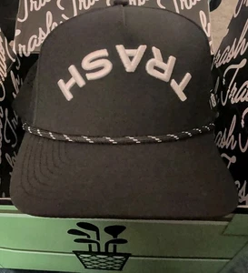 Trash Golf Snapback Golf Hat Black/ Black White Rope Adjustable Cap - Picture 1 of 4