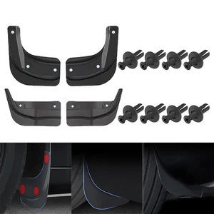 For Tesla Model 3 2024 Car Wheel Mud Flaps Wheel Fender TPE 4pcs Black Mudflaps - Picture 1 of 12