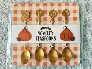 Target Bullseye Playground Halloween Pumpkin Stir Spoon 4pk Novelty Teaspoon New - Picture 1 of 2