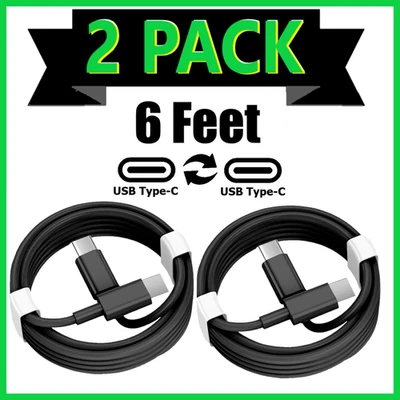 2 Pack C 6ft Fast Charger Cable USB Adapter Cord For iPhone 15 16 17 iPad ProMax - Image 1 of 4