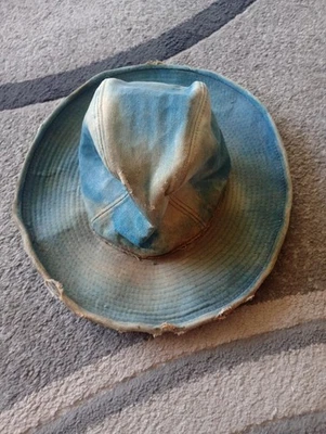 Sombrero vaquero vintage Youngan de mezclilla estilo occidental desgastado Foto 1 de 4
