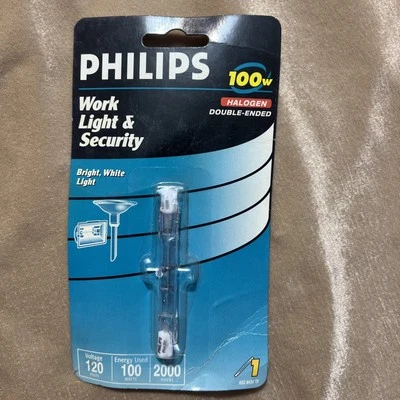 Philips Work Security 100W 120V 3.1" T3 RSC Double Ended Base Light Bulb- - Image 1 of 4