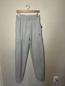 Pantalone felpa cargo uomo Champion in pile Oxford grigio taglia media nuovo con etichette - Foto 1 di 8