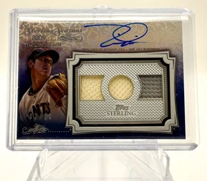 2020 Topps Sterling Tim Lincecum Autograph Patch Seasons Blue SF Giants 02/10 - Picture 1 of 2