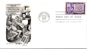 FDC 1952 SC #1014 Steelcraft Cachet - Washington DC - Single - J21769 - Picture 1 of 2