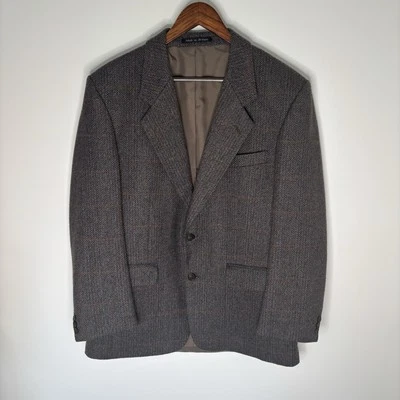 Dunn & Co Tweed Jacket Mens 40R Grey Check Country Hacking Sports Blazer - Image 1 of 4