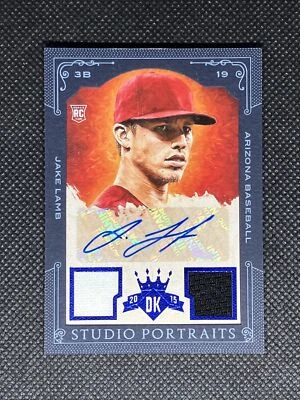 JAKE LAMB 2015 钻石国王工作室肖像布贴亲笔签名 RC /25 蓝色边框 — 第 1/2 张图片