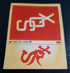 1968-1972 ADESIVO VINTAGE FLEER VERO PANNO PEEL OFF CHICAGO WHITE SOX (ROSSO) L@@K - Foto 1 di 2