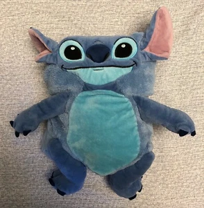 Disney Parks Lilo & Stitch Blanket 3D Blue Plush Fold Up Rolled Stuffed Lovey T6 - Picture 1 of 2