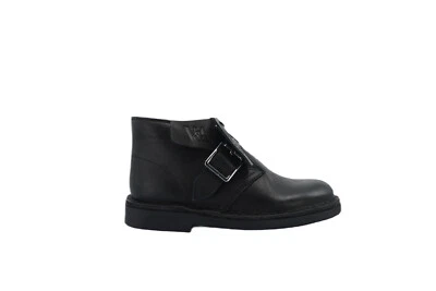 [10710] Clarks Desert Buckle Boot Boys Little Kids Black Leather Wide - Image 1 of 4
