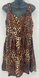 Alyn Paige Women Dress Size 11 12 Black Brown Leopard Sheath Shift New B74 - Picture 1 of 7