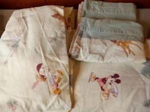 Vtg 4-pc Flannel Full Sheets Set Disney Winterland - Picture 1 of 14