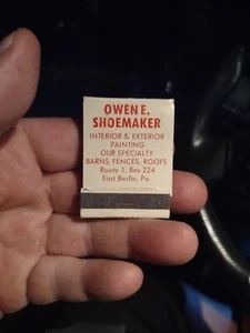Vintage Owen E. Shoemaker Painting East Berlin, Pa. Collectible Matchbook NOS - Picture 1 of 3