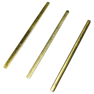 Set of 3 Brass Shims for Acoustic Guitar Saddle 72mm raiser / Packer - Picture 1 of 3