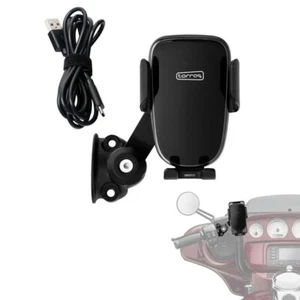 Phone Holder Mount Automatic Clamping Bracket Fit For Harley Touring Sportster - Bild 1 von 11