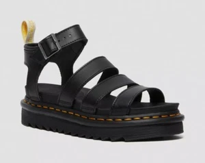 DR MARTENS BLACK BLAIRE FELIX RUB OFF VEGAN STRAP SANDALS SHOES SIZE UK 5 NEW!!!