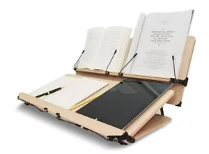 204D Nice Book Stand 2 Tier Wooden Reading Holder Desk Bookstands / Freeshipping - Foto 1 di 4