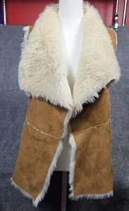 Refuge Faux Fur Vest Women’s Size Medium Western BoHo Chic Vegan Fur Medium - Picture 1 of 11