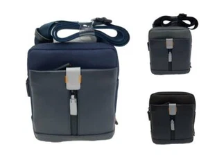 Tracolla uomo artigianale in nylon e vera pelle con tasche e zip Made in Italy - Picture 1 of 12