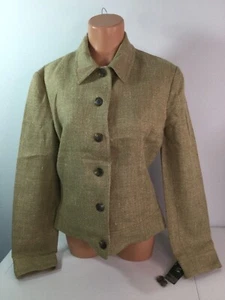 Chaqueta de tweed beige/color trigo LAUREN RALPH LAUREN. Original. $260. Talla 12. NUEVO. - Imagen 1 de 8