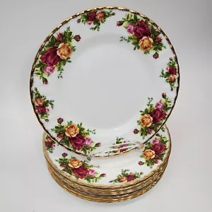 Set of 8 Royal Albert Ltd Old Country Roses 8" Salad Plates w/Gilt Edge - Picture 1 of 19