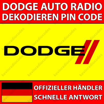 ✅DODGE RADIO DEKODIEREN PIN CODE RAM CHALLENGER CHARGER DURANGO GRAND CARAVAN✅ - Bild 1 von 4