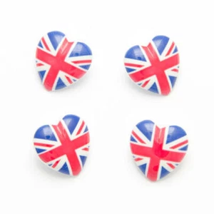 Union Jack Heart Buttons - Picture 1 of 3