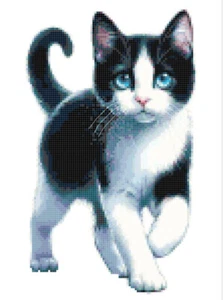 Black & White Kitten Cat Cross Stitch Paper Printed Pattern Posted to You Pets - Picture 1 of 7
