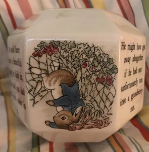 Wedgwood Peter Rabbit Beatrix Potter Hexagon Ceramic Bank Made In England - Picture 1 of 5