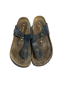 Sanosan Geneve Nappa Damen Sandalen blau Leder 10 41 Reflexzonenmassage Sietelunas - Bild 1 von 12