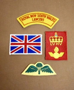 Lot of 4 military patches: 2 British, 1 Norwegian, 1 Australian; see description - Picture 1 of 2