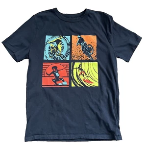 Gap Kids Boys XL Graphic T-Shirt Blue Short Sleeve BMX Bike Surf Skateboard - Picture 1 of 5