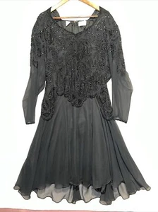 VTG GUNIT Fashions Beaded Cocktail Party Evening Dress No Size Paisley Pattern - Picture 1 of 18