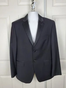 Izod Men's Charcoal Suit Jacket 40S Red Lining Work Wedding Prom Formal - Picture 1 of 9