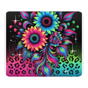 Neon Floral Leopard Mouse pad - Afbeelding 1 van 1