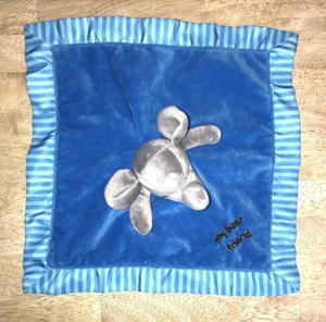 Garanimals Elephant Blue Baby Plush Blanket Lovey Stripes My Best Friend Satin - Picture 1 of 1