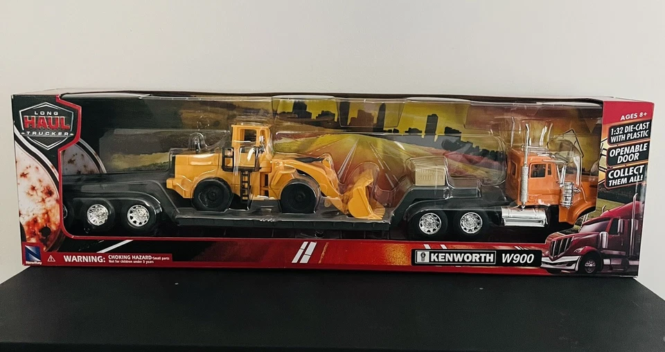 NewRay 1 32 Long Haul Trucker Kenworth T700 Black W/flames Die-cast