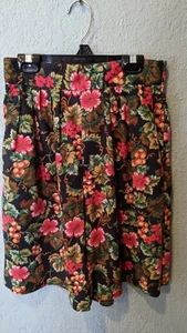 Cristin Stevens 1980's Floral High Waist Shorts/Culottes Small Tropical Print - Picture 1 of 5