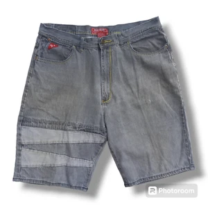 Vintage Machine Jeans Co. Denim Baggy Shorts-Size 40-Gray Wash-Y2K-Skater-Jorts - Picture 1 of 10