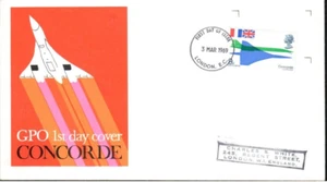 1969 UK FDC - First Flight of the Prototype "Concorde" - 9 d Stamp - Picture 1 of 2