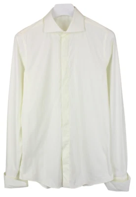 UNBRANDED Formal Shirt Men's LARGE Cutaway Neck Button Up Off White - Image 1 of 4