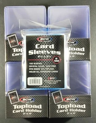 (100) BCW REGULAR Toploaders + 100 PENNY SLEEVES Ultra Pro