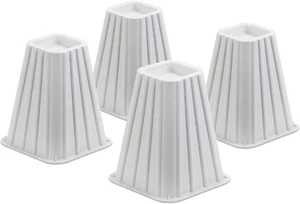 Honey-Can-Do STO-01006 Stackable Bed Risers, 4-Pack, White 300 Lbs - Picture 1 of 12